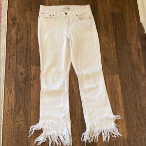 Pistola white fringed Jeans